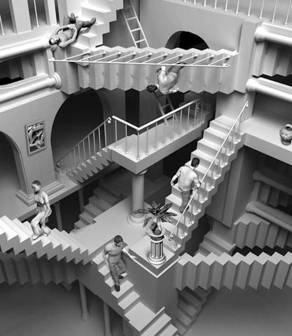 3D render of Escher inspired stairs